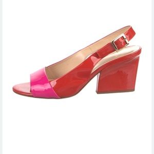 Stylish Red and Pink Slingback Heels